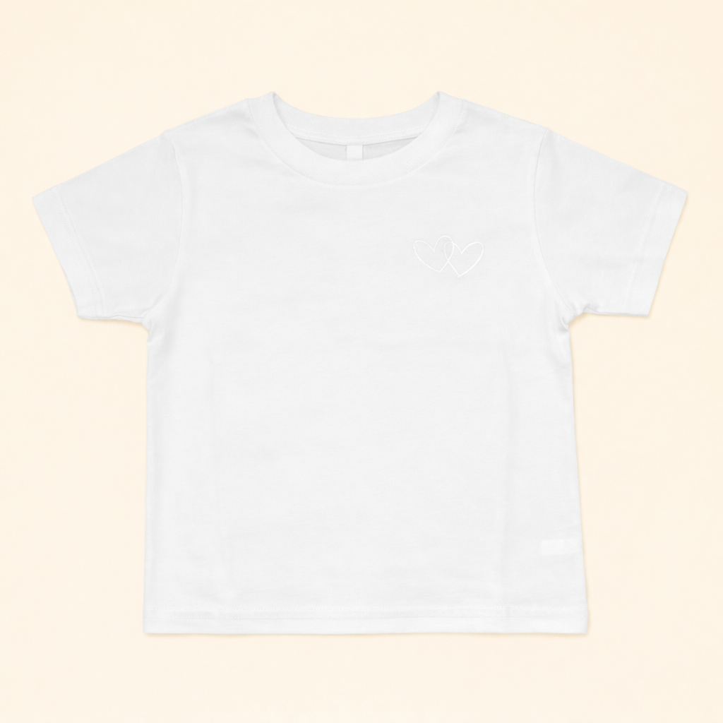 Kids Tee with double heart print