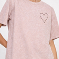Short sleeve mineral washed cropped tee shirt