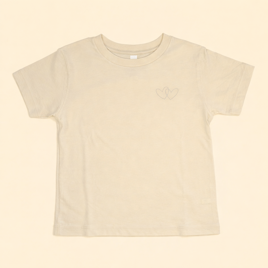 Kids Tee with double heart print